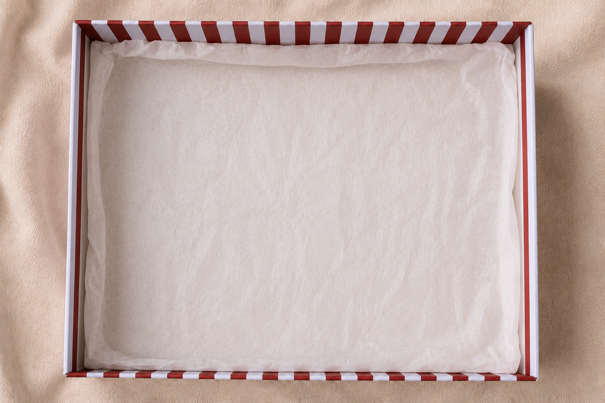 Empty striped gift box