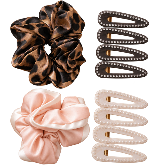 Mocha and White Crystal Clips sets